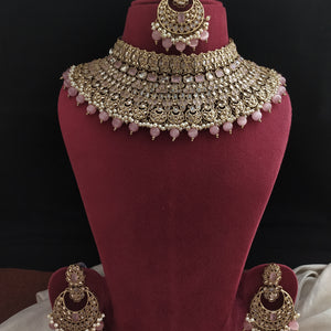stunning Uncut Polki Stones Heavy Mehandi Choker Set