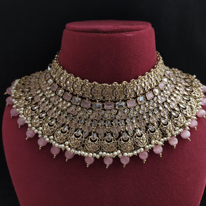 stunning Uncut Polki Stones Heavy Mehandi Choker Set