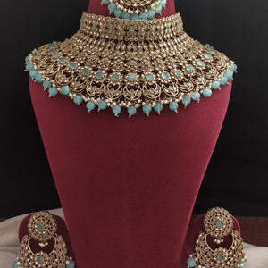 Embrace Cultural Grandeur With Heavy Design Multilayer Mehandi Choker Set