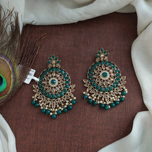 Enchanting Blooms for Your Mehendi Floral Design Uncut Polki Earrings