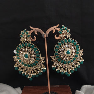 Enchanting Blooms for Your Mehendi Floral Design Uncut Polki Earrings