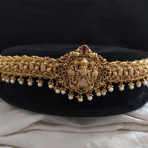 Antique Bridal/Festive Wear Hip-Belt with Nakshi Work and Zircon Stones