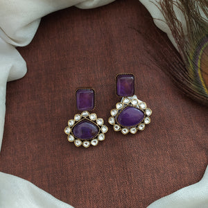 Unveiling Victorian Elegance Uncut Poliki Stones Victorian Earrings