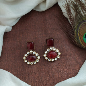 Unveiling Victorian Elegance Uncut Poliki Stones Victorian Earrings
