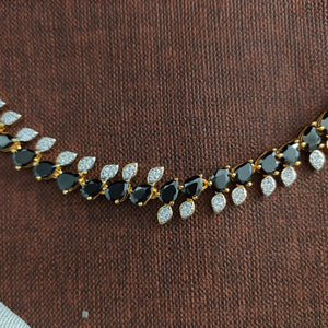 Sonal Fashion's Two-Tone Brilliance: Gold & Silver Plated Zircon Necklace Set