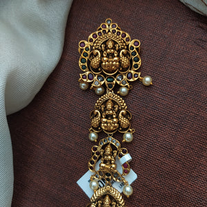 Exquisite Antique Choti with Goddess Lakshmi and Peacock Designs