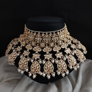 Kundan Bridal Flexible Choker Set with Kundan/Polki Stones