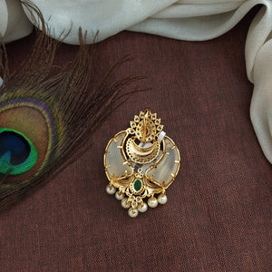 Enchanting Elegance Peacock Design Antique Puligoru Pendant Set