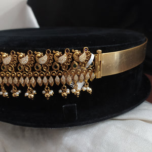 Embrace Divine Blessings and Enduring Beauty Goddess Lakshmi Ji Nagas Antique Zircon Hip-Belt