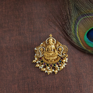 Antique Lakshmi Pendant Set with Earrings