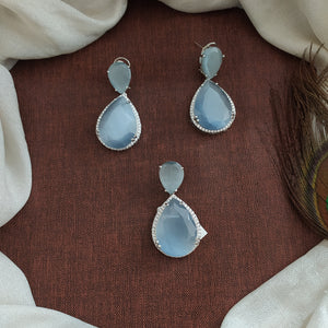 Timeless Brilliance Rhodium-Plated Zircon Pendant Sets