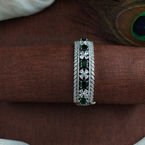 Timeless Elegance for Your Wrist: Silver Plated Zircon Kada Bracelets
