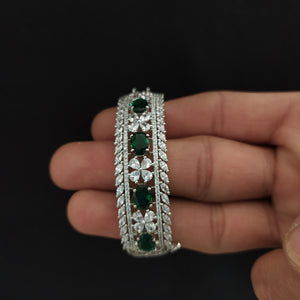 Timeless Elegance for Your Wrist: Silver Plated Zircon Kada Bracelets