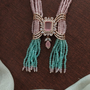 Rose Gold Mala Set with Zircon/AD Stones