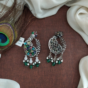 Victorian Elegance Zircon Diamond Stud Earrings with Dangles