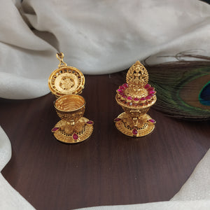 Antique Sindhoor Dabi with Lakshmi Motif