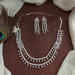 double Layered Zircon Necklace Set