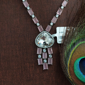 Delicate Grace - Single Layer Zircon Necklace Sets (Baby Pink & Violet)