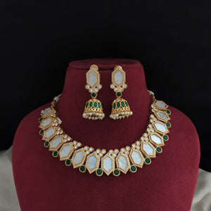 Kundan Necklace Set with Mother of Pearl Stones