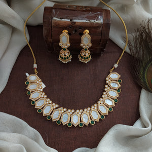 Kundan Necklace Set with Mother of Pearl Stones