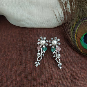 Black Rhodium Zircon Necklace Set with Beads