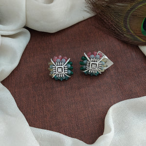 Cube-Shaped Zircon Studs in Victorian Beads Collection