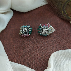 Cube-Shaped Zircon Studs in Victorian Beads Collection