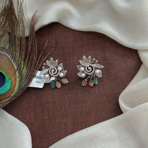 Black Finish Zircon Studs with Beads