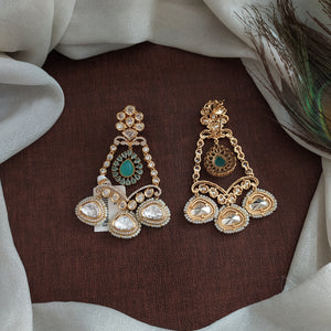 Sonal's Designer Kundan Earrings with Polki and Uncut Stones
