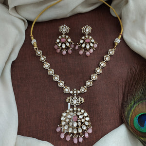 Victorian Necklace Sets with Moissanite Stone Pendant