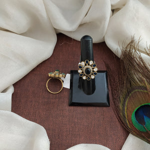 Victorian Adjustable Finger Rings with Kundan/Polki Stones
