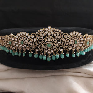 Floral Design Victorian Hip Belts with Moissanite Stones