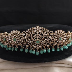 Floral Design Victorian Hip Belts with Moissanite Stones