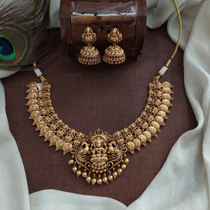 Antique Kasumalai Necklace with Jhumki