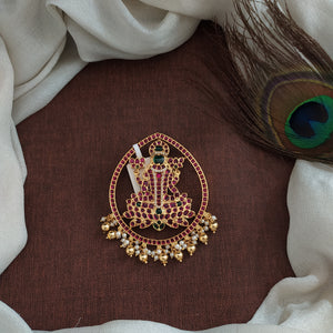 Antique Kemp Lakshmi Pendant with Golden & Pearl Drops