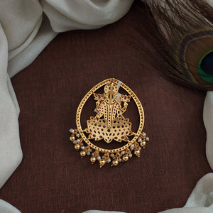 Antique Kemp Lakshmi Pendant with Golden & Pearl Drops