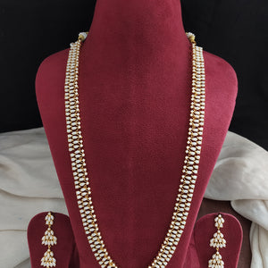 Zircon Long Haram Set with Real Diamond-Look Colors