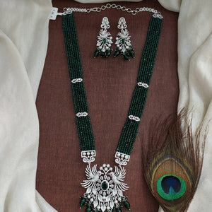 Elegant Long Diamond Replica Necklace Set | Crystals & Colored Stone Accents