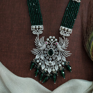 Elegant Long Diamond Replica Necklace Set | Crystals & Colored Stone Accents