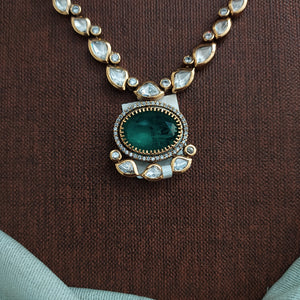 Delicate Polki Kundan Necklace Set | Available in Ruby, Green, Mint & Baby Pink