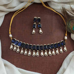 Violet Polki Kundan Choker Set | Victorian Finish