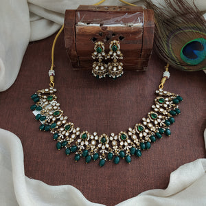 Best Seller Victorian Necklace Set with Jhumki & Bead Hangings | Multiple Colors
