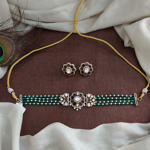 Moissanite Victorian Choker Set | Side Beads Design | Multiple Color Options