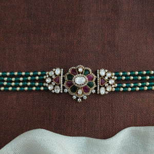 Moissanite Victorian Choker Set | Side Beads Design | Multiple Color Options