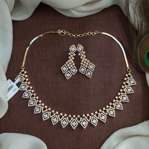 Elegant CZ Zircon Necklace | Premium Diamond Look Alike | Classy Party Wear