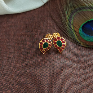 Traditional Black Thread Necklace Set with Mango Pendants & Matching Mango Studs