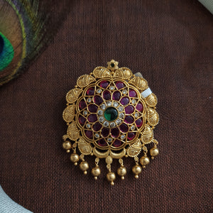 Antique Kemp Pendant Set with Stud Earrings | Traditional Temple Jewellery