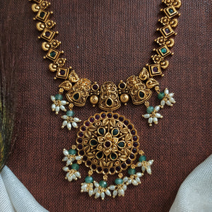 Antique Nakshi Work Long Haram Set | Non-Idol Traditional Antique Jewellery