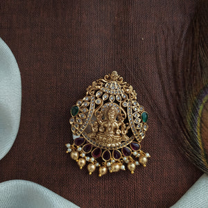 Antique Lakshmi Pendant Set with Earrings | Traditional Temple Jewellery