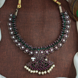 Black Polish Mango Malai Necklace – Temple Jewellery for Bharatanatyam & Wedding Wear